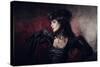 Romantic Gothic Girl in Victorian Style Clothes, Shot over Smoky Background-Elisanth-Stretched Canvas