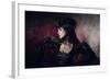 Romantic Gothic Girl in Victorian Style Clothes, Shot over Smoky Background-Elisanth-Framed Photographic Print