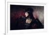 Romantic Gothic Girl in Victorian Style Clothes, Shot over Smoky Background-Elisanth-Framed Photographic Print