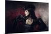 Romantic Gothic Girl in Victorian Style Clothes, Shot over Smoky Background-Elisanth-Mounted Photographic Print