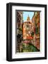 Romantic Green Venice Canal-null-Framed Art Print