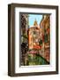 Romantic Green Venice Canal-null-Framed Art Print