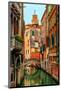 Romantic Green Venice Canal-null-Mounted Art Print