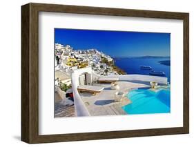 Romantic Holidays - Santorini Resorts-Maugli-l-Framed Photographic Print