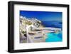 Romantic Holidays - Santorini Resorts-Maugli-l-Framed Photographic Print