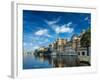 Romantic India Luxury Tourism Concept Background - Udaipur City Palace and Lake Pichola. Udaipur, R-f9photos-Framed Photographic Print