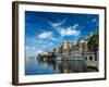 Romantic India Luxury Tourism Concept Background - Udaipur City Palace and Lake Pichola. Udaipur, R-f9photos-Framed Photographic Print