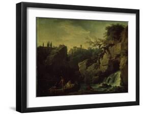 Romantic Landscape (Landscape in the Taste of Salvatore Ros), 1746-Claude Joseph Vernet-Framed Giclee Print