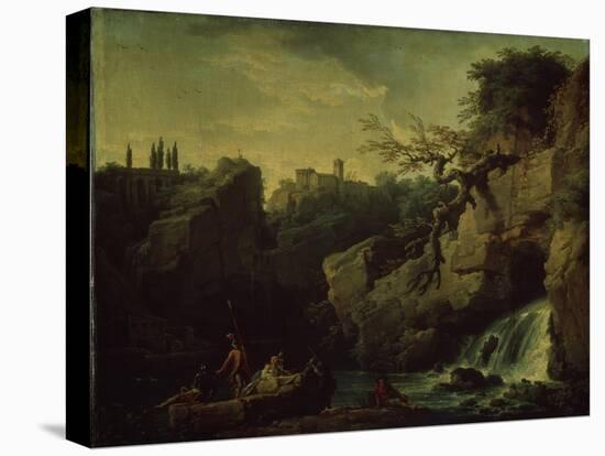 Romantic Landscape (Landscape in the Taste of Salvatore Ros), 1746-Claude Joseph Vernet-Stretched Canvas