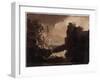 Romantic Landscape (Last of the Mohicans), 1827 (Oil on Paper)-Thomas Cole-Framed Giclee Print