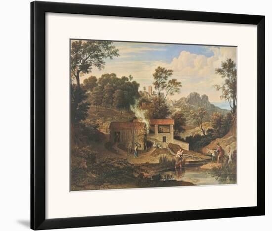 Romantic Landscape near Olevano-Joseph Anton Koch-Framed Art Print