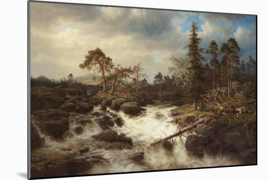 Romantic Landscape with Waterfall-Marcus Larson-Mounted Giclee Print