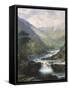 Romantic Landscape with Waterfall-George Beetholme-Framed Stretched Canvas