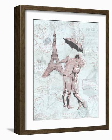 Romantic love Eiffel-OnRei-Framed Art Print