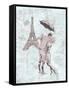 Romantic love Eiffel-OnRei-Framed Stretched Canvas