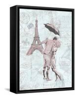Romantic love Eiffel-OnRei-Framed Stretched Canvas