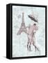 Romantic love Eiffel-OnRei-Framed Stretched Canvas