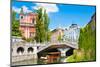 Romantic Medieval Ljubljana, Slovenia, Europe.-kasto-Mounted Photographic Print