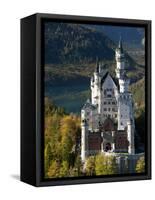 Romantic Neuschwanstein Castle and German Alps During Autumn, Southern Part of Romantic Road, Bavar-Richard Nebesky-Framed Stretched Canvas