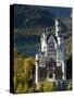 Romantic Neuschwanstein Castle and German Alps During Autumn, Southern Part of Romantic Road, Bavar-Richard Nebesky-Stretched Canvas