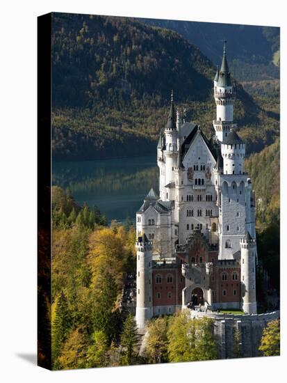 Romantic Neuschwanstein Castle and German Alps During Autumn, Southern Part of Romantic Road, Bavar-Richard Nebesky-Stretched Canvas