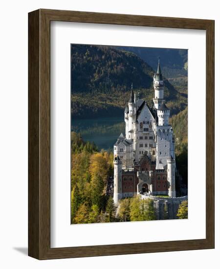 Romantic Neuschwanstein Castle and German Alps During Autumn, Southern Part of Romantic Road, Bavar-Richard Nebesky-Framed Photographic Print