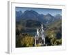 Romantic Neuschwanstein Castle and German Alps in Autumn, Southern Part of Romantic Road, Bavaria,-Richard Nebesky-Framed Photographic Print