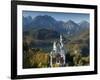 Romantic Neuschwanstein Castle and German Alps in Autumn, Southern Part of Romantic Road, Bavaria,-Richard Nebesky-Framed Photographic Print