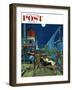 "Romantic Night on Deck," Saturday Evening Post Cover, July 16, 1960-James Williamson-Framed Premium Giclee Print