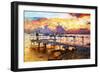 Romantic Pontoon - In the Style of Oil Painting-Philippe Hugonnard-Framed Giclee Print