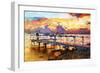 Romantic Pontoon - In the Style of Oil Painting-Philippe Hugonnard-Framed Giclee Print