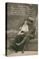 Romantic Postcard Featuring a Soldier and His Sweetheart, C1914-18-null-Stretched Canvas