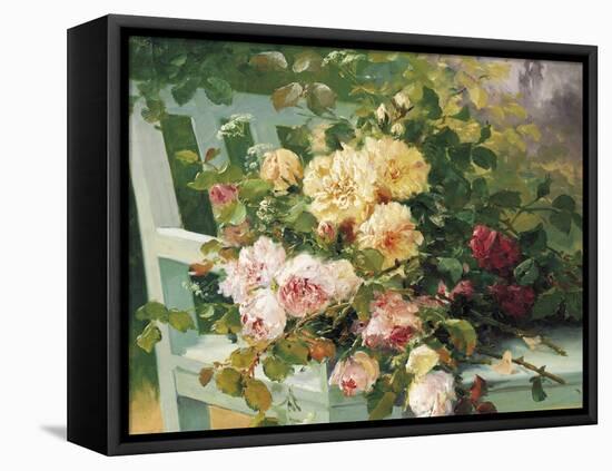 Romantic Roses-Eugene Henri Cauchois-Framed Stretched Canvas