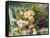 Romantic Roses-Eugene Henri Cauchois-Framed Stretched Canvas