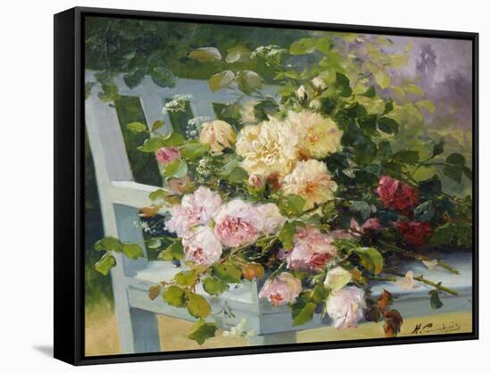 Romantic Roses-Eugene Henri Cauchois-Framed Stretched Canvas