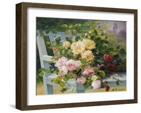 Romantic Roses-Eugene Henri Cauchois-Framed Giclee Print