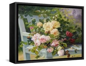 Romantic Roses-Eugene Henri Cauchois-Framed Stretched Canvas
