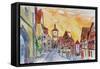 Romantic Rothenburg Tauber Germany Frankonia Sunset-Markus Bleichner-Framed Stretched Canvas