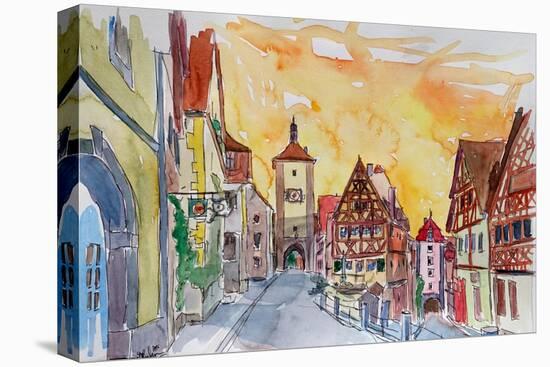 Romantic Rothenburg Tauber Germany Frankonia Sunset-Markus Bleichner-Stretched Canvas