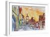 Romantic Rothenburg Tauber Germany Frankonia Sunset-Markus Bleichner-Framed Art Print