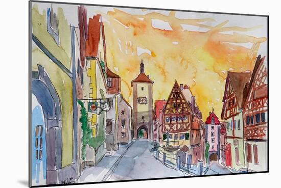 Romantic Rothenburg Tauber Germany Frankonia Sunset-Markus Bleichner-Mounted Art Print