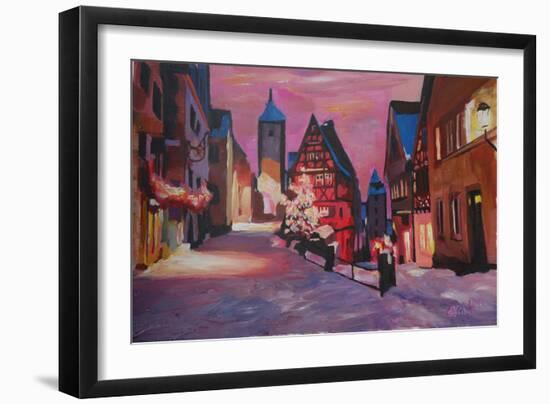 Romantic Rothenburg Tauber Germany Winter Dream La-Markus Bleichner-Framed Art Print