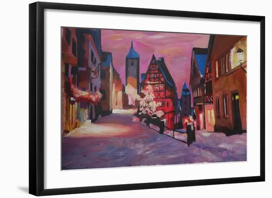 Romantic Rothenburg Tauber Germany Winter Dream La-Markus Bleichner-Framed Art Print