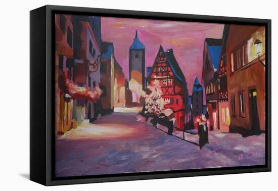 Romantic Rothenburg Tauber Germany Winter Dream La-Markus Bleichner-Framed Stretched Canvas
