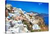 Romantic Santorini, View of Oia Town-Maugli-l-Stretched Canvas