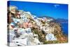 Romantic Santorini, View of Oia Town-Maugli-l-Stretched Canvas