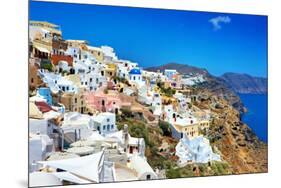 Romantic Santorini, View of Oia Town-Maugli-l-Mounted Photographic Print