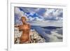 Romantic Santorini - View with Venus and Volcano-Maugli-l-Framed Photographic Print