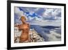 Romantic Santorini - View with Venus and Volcano-Maugli-l-Framed Photographic Print