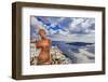 Romantic Santorini - View with Venus and Volcano-Maugli-l-Framed Photographic Print